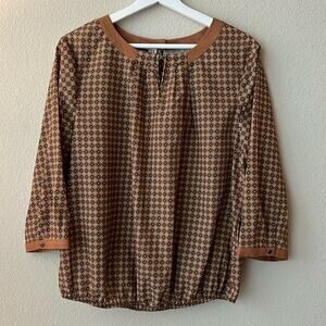 FUSION Brown Printed Blouse Size 16